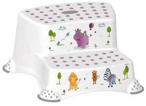 Dvojstupínek k umyvadlu - HIPPO bílý